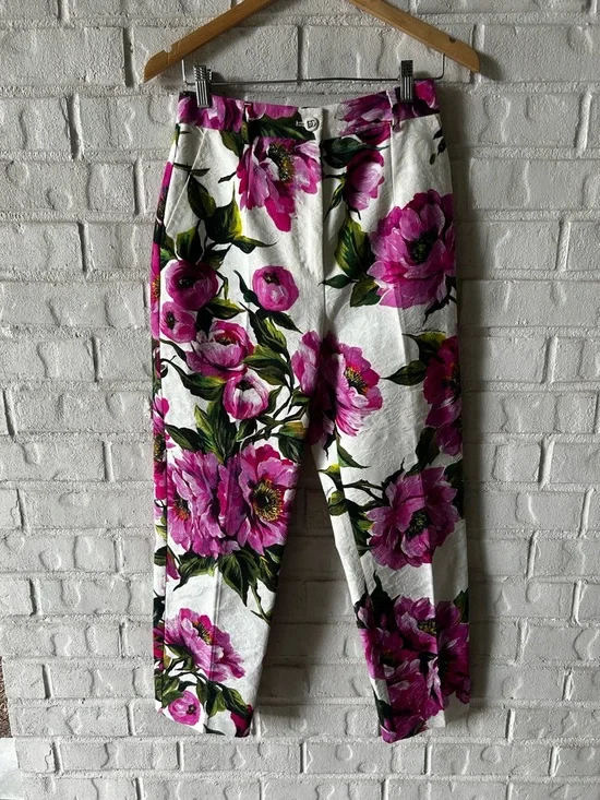 Dolce and Gabbana Peonies Jacquard Single-Breasted Jacket and pantsuit - Picture 8 of 14